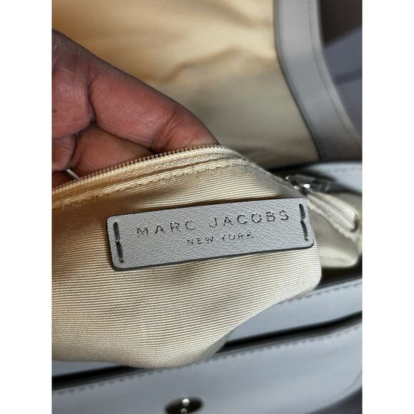 Edgy MARC JACOBS New York Rider Gray Genuine Leather Crossbody Shoulder Bag - Picture 12 of 14